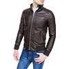 Evoga Giubbotto giacca uomo casual nero slim fit in ecopelle giubbino bomber moto (3XL, Marrone)