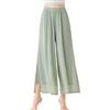 SEAUR Pantaloni da danza da donna, in chiffon, a gamba larga, per danza orientale, latina, pilates, yoga, palazzo, pantaloni estivi, per il tempo libero, S-XL, verde chiaro, S