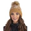 Vivisence Cappello Invernale da Donna con Pompon Fodera Interna in Pile Morbido Realizzato in Filato Caldo Ed Elasticizzato Perfetto per Le Giornate Fredde