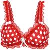 Satini Femminuccia con Volant Pizzo Attillato Raso Bralette Reggiseno (Rosso - A Pois, XXL)