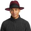 howkuhat Cappello Fedora con piume, a tesa larga, per feste, jazz, classico, regolabile, in feltro, per uomo e donna, Rosso vino + nero, taglia unica-M