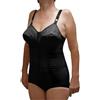 BODYPERFECT Body Contenitivo Donna con Coppe C/D Guaina Modellante con Ganci e Cerniera Frontale, Sostegno Schiena e Addome, Effetto Snellente, Made in Italy (M-Nero)