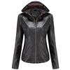 WOXIHUAN Giacca Con cappuccio da Donna Ecopelle Trench Inverno Giubbotto in Pelle Sintetica da Motociclista Gothic Giacca Sportiva Vintage Invernale Giubbino Moto Vera Pelle Casuale Basic