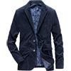 Generic Giacca Blazer da Uomo Vintage Casual da Lavoro in Velluto a Coste, Giacca Sportiva Lavoro in Ufficio, Blu, 3XL