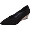 Generico Decollete Donna con Tacco a Zeppa in Scamosciato Scarpe Decolte Eleganti Comode Punta Décolleté Vintage da Cerimonia Tacchi Heels Dance per Ufficio Feste Lavoro,Nero,41