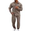Generic Vestito Uomo Grigio Scuro Due Pezzi - Abito Sposa Taglie Calibrate - Tuta Verde Sportiva Leggera in Cotone - Elegante Gessato Nero