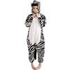 Generico Pigiama Kigurumi Tuta Costume Animale per Carnevale, Halloween, Festa, Cosplay Monopezzo in Flanella, Morbido e Comodo (Altezza 169cm-178cm/L, Zebra)