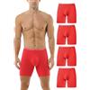 HOEREV Pack of 4, Biancheria Intima a Gamba Lunga da Uomo Boxer Comodi e Traspiranti,Rosso,3XL