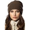 Vivisence Invernale Cappello Classico da Donna in Morbido E Caldo Filato di Lana con Fodera Interna Tre Pieghe sul Retro per Una vestibilità Perfetta, Marrone,Taglia Unica