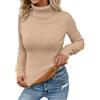 Generisch Maglione termico da donna con collo alto e fodera in pile - Maglione invernale in maglia a costine | Caldo e aderente per i giorni freddi, M
