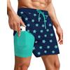 Hoqque Costume Uomo Mare Pantaloncini Estivi Pantaloni Corti Blu XL Costumi da Bagno Shorts con Tasche Sportivi Piscina Estivo Surf Accessori Beach Corto Pantaloncino Short Sport Asciugatura Rapida