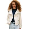 Tommy Hilfiger Donna Trench Cotton Crop Corto, Avorio (Light Silt), XXS