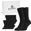 SYMOL 6 Paia Calzini Uomo Calze Donna 39-54 Taglie Grandi Calze Sportive Adatto per Escursionismo,Pallacanestro,Tennis e Running e Altri Con Scatola Regalo.(Nero,43-46)