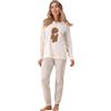 maryplaid MaryHome Pigiama Donna Invernale 100% Cotone Interlock - Maglia con Barboncino in Rilievo + Pantalone con Polsini | Caldo | Abbigliamento Notte Confortevole Art. 6P85061