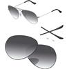 PapaViva Lenti di ricambio e kit di gomma compatibili con occhiali da sole Ray-Ban RB3025 58 mm grigio sfumato non polarizzati