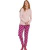 Noidinotte; more than pyjamas Noidinotte - Pigiama Donna Fox in Caldo Cotone con Collo Due Bottoni - L Fucsia