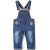 KIDSCOOL SPACE Salopette di Jeans da Bambina,Pantaloni Slim Carini in Denim Srappato da Bambino