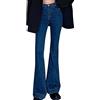 rtdgcv Jeans da uomo 32/34 Vintage Flare Jeans Pantaloni Bell Bottom a vita alta, leggeri Destroyed Retro Wide Leg Denim Pantaloni Jeans da uomo 32/32 chiaro, Blu, M