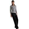 JADEA 4873 Pantalone Donna Palazzo a Gamba Larga - Tinta Unita, Tessuto Fluido - Casual Elegante - Nero, L