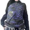 Suncadmious Maglietta da Donna con Stampa Patchwork Fake Two T-Shirt con Motivo Vintage T-Shirt estetica Harajuku T-Shirt Anni '90 E-Girls Felpa Gotica a Maniche Lunghe (Viola,XL)