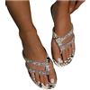 Fannyfuny Sandali Bassi Donna Ciabatte Infradito Pantofole Donna Eleganti Scarpe da Spiaggia Ragazza Moda Infradito Con Strass Infradito Piatto Da Donna Taglie Forti