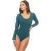 Magi Body da donna a maniche lunghe | Body perizoma con scollo rotondo | Tuta body da balletto per donne | Body intimo dalla vestibilità ottimale | Body sportivo da danza, Blu petrolio., L