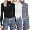 Ekouaer Thermal Maglia Termica Donna Sportiva Maglietta Manica Lunga Invernale Magliette Termiche, Nero/Bianco/Grigio, S