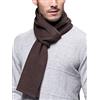 WANYING Sciarpa Uomo Giovane Autunno Inverno 6% Lana Morbido Business 180 × 30 cm Tinta Unita marrone scuro