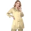 MEEK MERCERY BY KF Camicia a Tunica in Raso Casual da Donna, con Bottoni, Camicia Lunga Taglia S136