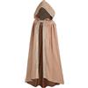 Duohropke Mantello medievale da donna, con cappuccio, con polsino, tinta unita, trench rinascimentale, con cappuccio, per matrimonio, abito da sposa, carnevale, Halloween, costume gotico