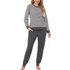 Wikoan Pigiama da Donna Invernale Comodo Caldo Set Pigiami,Grigio Scuro,XXL