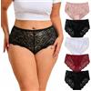 Avondii Mutande da donna in cotone con pizzo, oversize, sexy, comode e traspiranti