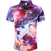 RAISEVERN Dinosauro Squalo Galassia Camicia Uomo Vintage Camicie Brutte Casual Divertente Funky Stampa 3D Camice Festa Baseball Regalo, XXL