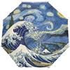 GAIREG Van Gogh Wave Stars Ombrello da viaggio antivento Auto Open Close Pieghevole Pieghevole Pieghevole Ombrelli compatti per la pioggia