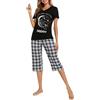 iClosam Pigiama Donna Estivo Cotone a Quadri Pigiama Donna Corto in 2 Pezzi con Pantaloni Corti e Maglietta Scollo V Pigiami Due Pezzi da Donna Comodo e Traspirante S-XXL