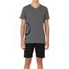 In One Clothing Pigiama corto da ragazzo, morbido jersey singolo, 100% cotone, con diversi motivi e pantaloni a forma di bermuda, Grafite @, 164