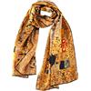 JWSilk Sciarpa lunga in seta Charmeuse Stampa artistica classica, Ritratto Di Klimt, 63 x 17