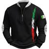 Daikascbny Felpa Uomo Manica Lunga Camicia Uomo Italia Maglia Uomo Autunno Maniche Lunghe Confortevole Felpa Italia Uomo Sportivo Vintage Pullover Caldo Felpa Uomo Di Italia Senza Cappuccio Felpa Uomo