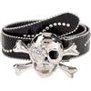 CWCYYDSYY Cinture con borchie a forma di teschio Y2K Punk Hip Hop in finta pelle per Halloween Cosplay, Nero-3, Large