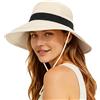 lifwimner Cappello da sole da donna con tesa larga, pieghevole, con coda di cavallo, impermeabile, per estate, spiaggia, campeggio, safari, giardino, pesca, beige e nero, M