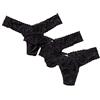 Hanky Panky Low Rise Thong - Mutande Donna in Pizzo Elasticizzate, Set 3 Pezzi, Tanga Donna Comodi e Colorati a Vita Bassa - Slip Donna Cotone e Nylon, Lingerie per Completo Intimo Donna, Tg Unica