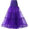 YYKSYDPT 50's Sottogonna Lunga Crinolina Donna Balletti Danza Petticoat Organza Retro Tutu Vintage 1950's Rockabilly Gonne Tulle (L/XL, Viola)