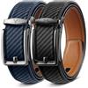 BULLIANT Cintura Uomo 2 Pezzi, Cintura Uomo Pelle Cricchetto Automatica Fibbia 35mm,Trim Regolabile per Adattars