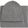 Tommy Hilfiger Uomo Set Regalo Flag Sciarpa e Berretto, Grigio (Mid Grey Heather), Taglia Unica