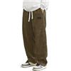 Celanisai Pantaloni in velluto a coste da uomo, foderati, caldi, cordoury, pantaloni per il tempo libero, casual, elasticizzati, in vita da jogging, pantaloni giapponesi, taglie grandi, per la casa