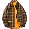 Generisch Camicia da lavoro da uomo a quadri, termica, con tasche, in lana di montone, a quadri, in flanella spessa, imbottita, in pile, giacca da escursionismo, autunno, inverno, giacca da uomo