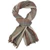 Ella Jonte Sciarpa da uomo leggera e morbida con strisce effetto lino, beige., Taglia unica