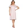 e.Femme Camicia da Notte da Donna Marion 308, Manica Corta, 50% Cotone e 50% Modal, Salmone/Marrone a Pois, 46