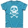 3styler T-Shirt Uomo Teschio Jolly Roger Flag Bandiera Pirata - Capitan t-Shirt - Linea Classic - 100% Cotone 185 gr/mq (S, Azzurro)