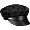 Seeberger Berretto Marinaio Satin Donna - Cappello Baker Boy da Newsboy con Visiera, Fodera Autunno/Inverno Inverno - Taglia Unica Nero